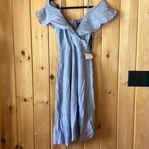 Elegant Blue Off-Shoulder Dress